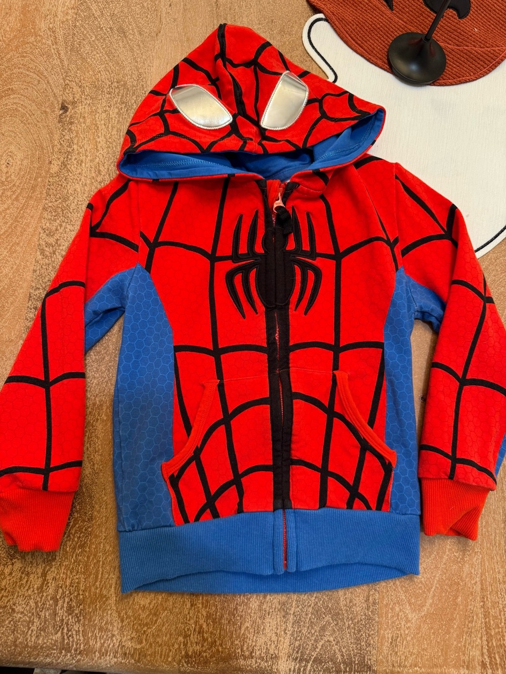 Kids Red & Blue Spider Hoodie Costume Jacket